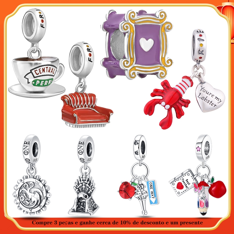 Original 925 Pingente De prata Sterling Pendant Beads Fit For Bracelet Colar Jóias De Bricolage Presente De Aniversário