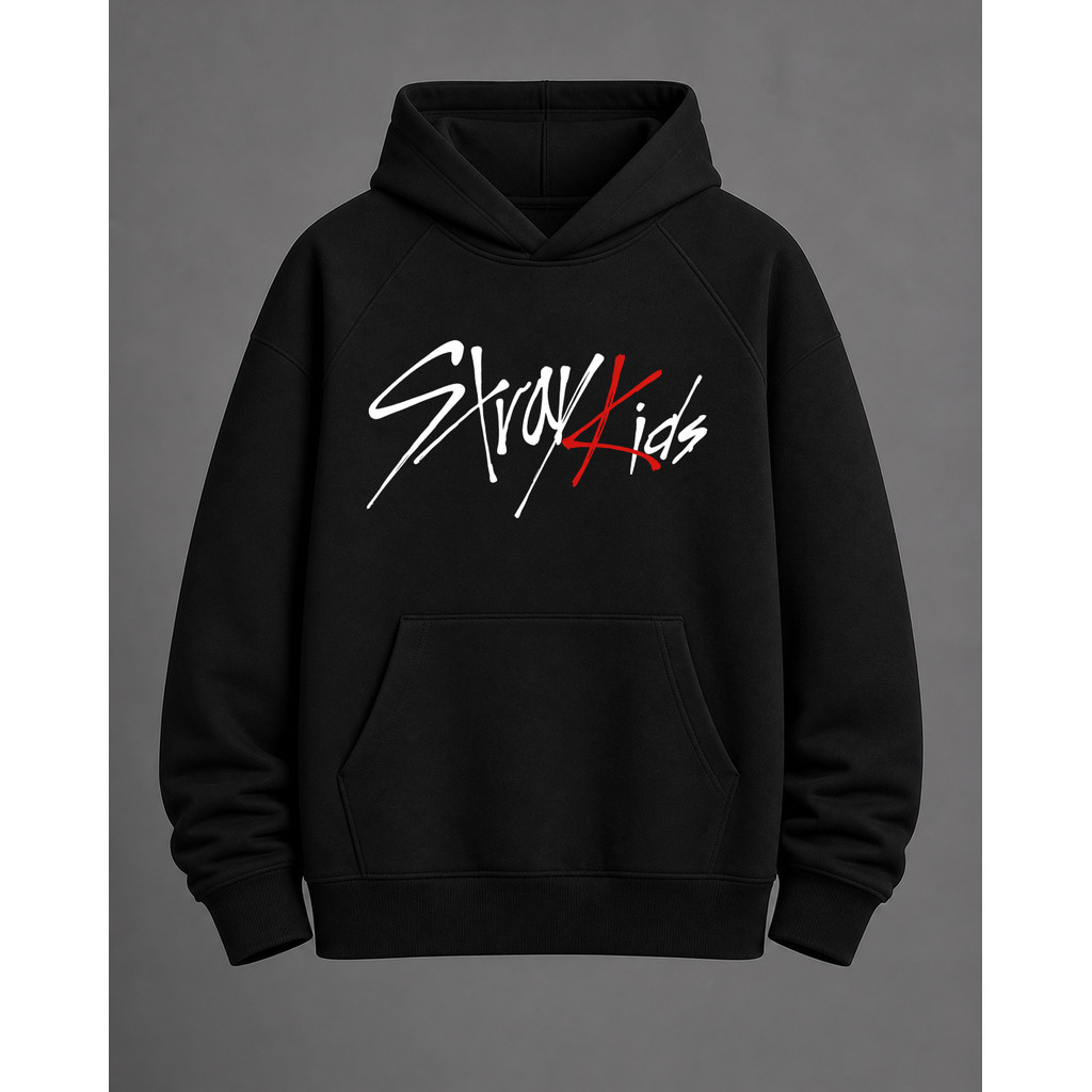 Moletom Premium Canguru Banda Stray Kids Assinatura Escritos Moda K-Pop Unissex Promoção Envio Rápido