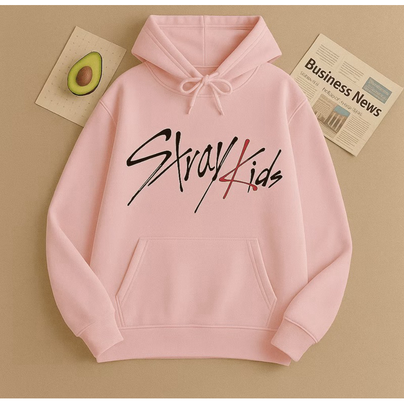Moletom Canguru Banda Stray Kids Assinatura Escritos Moda K-Pop Unissex Promoção Envio Rápido122