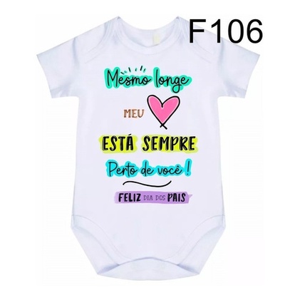 Body Bebê Frases Feliz Dia Dos Pais F106