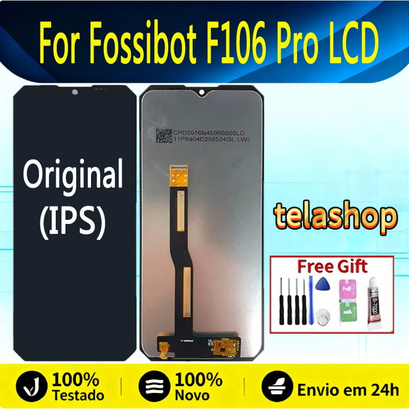 Tela sensível ao toque original e nova para o celular Fossibot F106 Pro, peças de reposição para tela LCD + ferramentas
