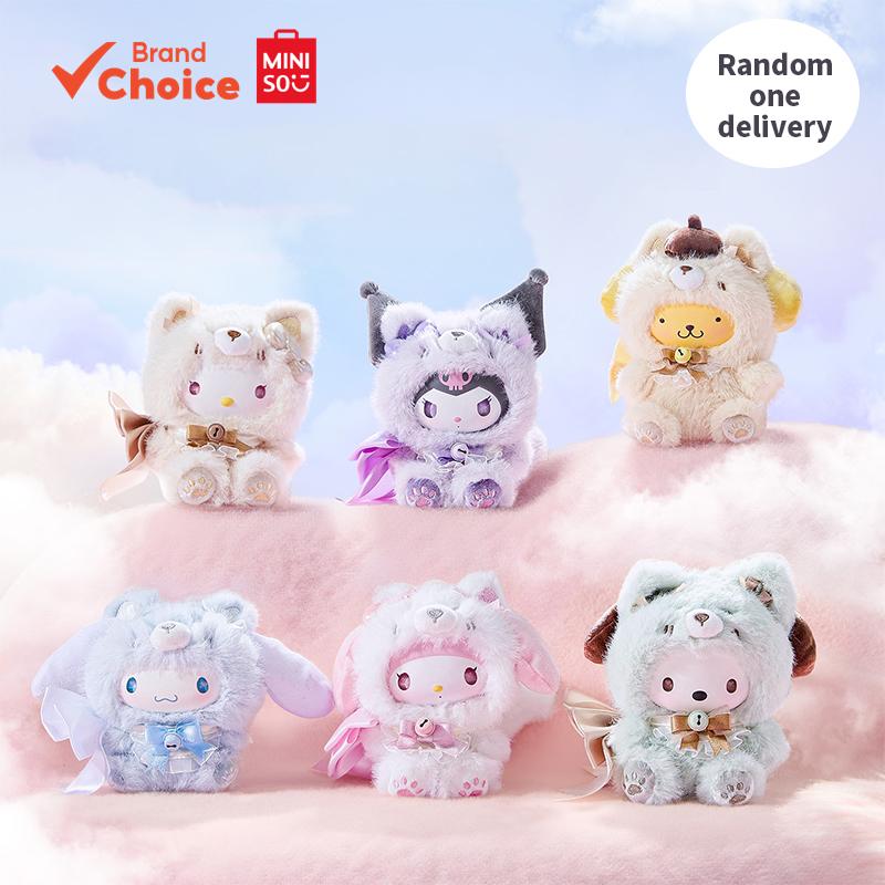 MINISO Personagem Sanrio Série Ilha da Raposa Pelúcia de Vinil Caixa Surpresa Figura Misteriosa Macia e Colecionável