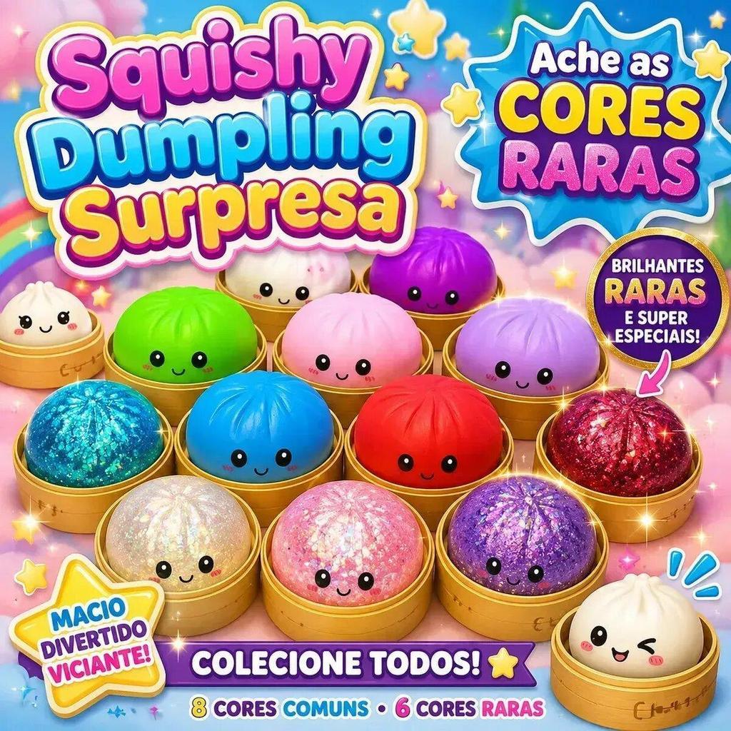 Massa Squishy Bolinho Arco-Íris Degradê Caixa Misteriosa Cesta Mini Brinquedo Alívio de Estresse Cores Sortidas