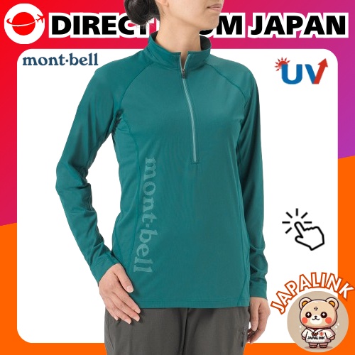 Camisa feminina com zíper de manga comprida Cool Light montbell [direto do Japão]