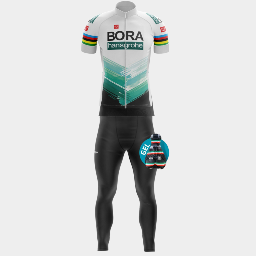 Roupa Ciclismo Masculino Inverno Kit Camisa Ziper Total Calça Gel Alta Densidade Bike Mtb