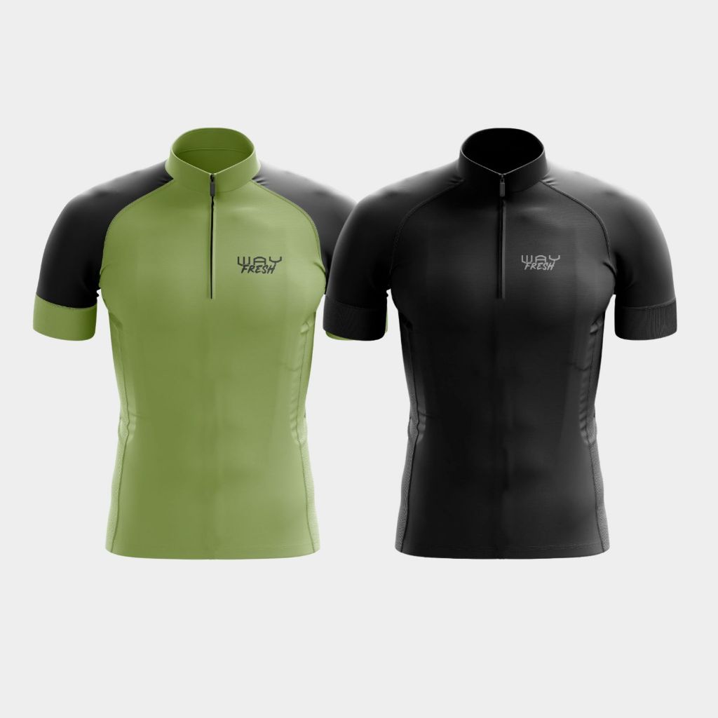 Kit 2 Camisa Ciclismo Masculina Zíper Parcial Leve  Proteção UV Solar Speed Mtb Bike Pedal