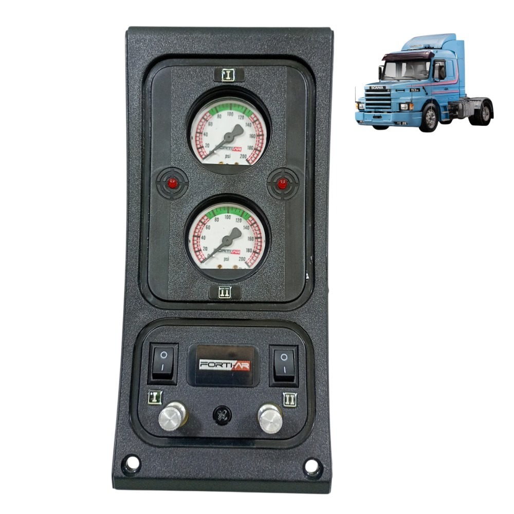 Painel Rodoar Scania Compativel 113/114/124 Fort-ar Caminhao Manômetros de Vácuo      rodocalibrador