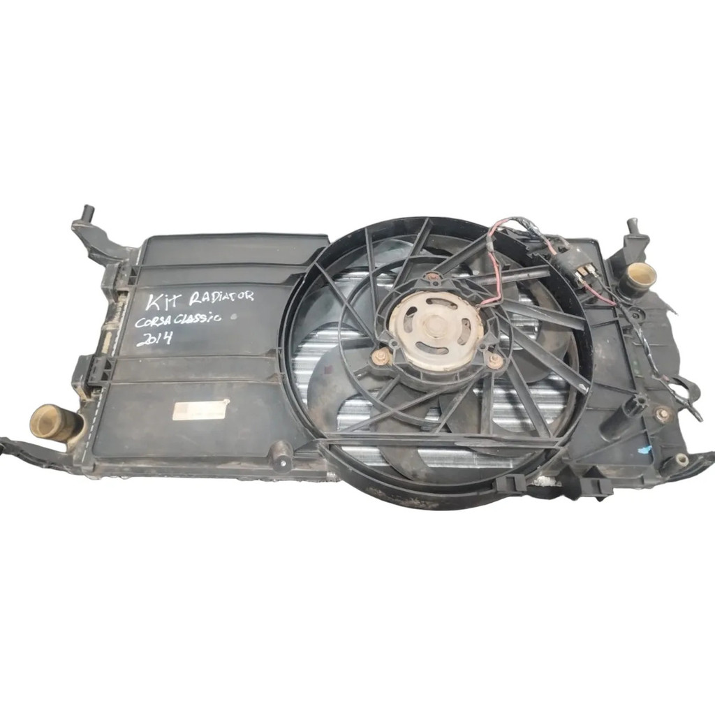 Kit Conjunto Radiador Corsa Classic Com Ar 2010 A 2014