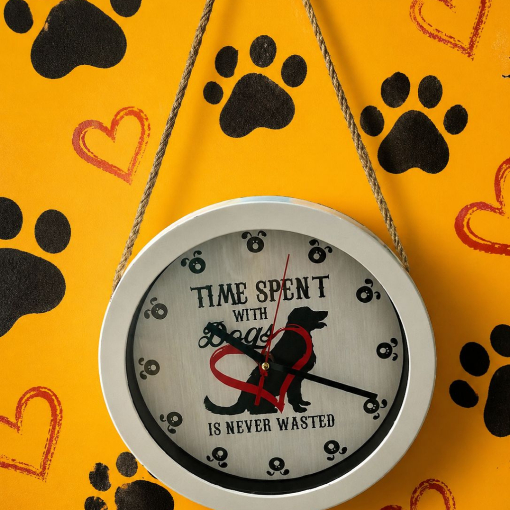 Relógio De Parede Time Spent With Dog | Wincy