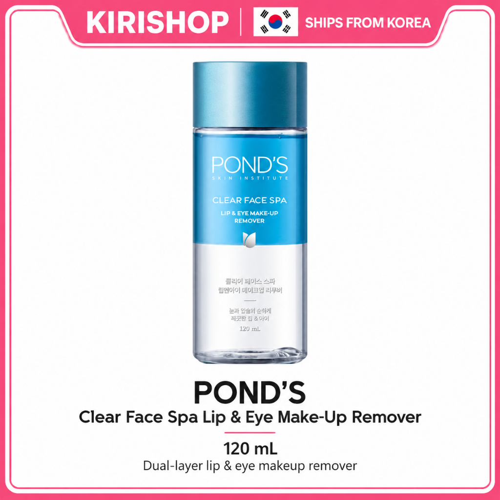 POND'S Clear Face Spa Removedor De Maquiagem Para Lábios E Olhos 120ml Limpador Labial De Camada Dupla