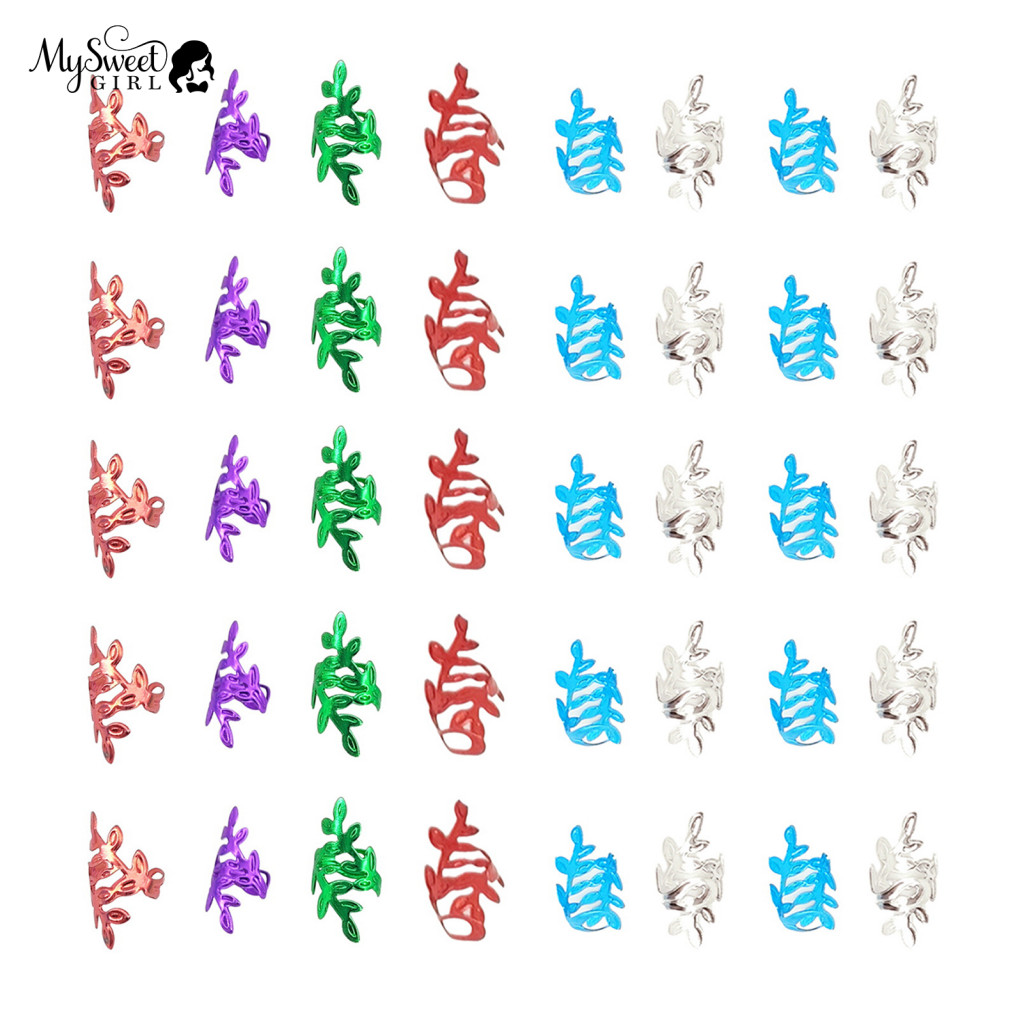 Comfortable Hair Jewelry Metal Cuffs 40pcs Alloy Wheat Ear Clips Set – Easy Clip-on Braid for Multi-strand Braids Styl