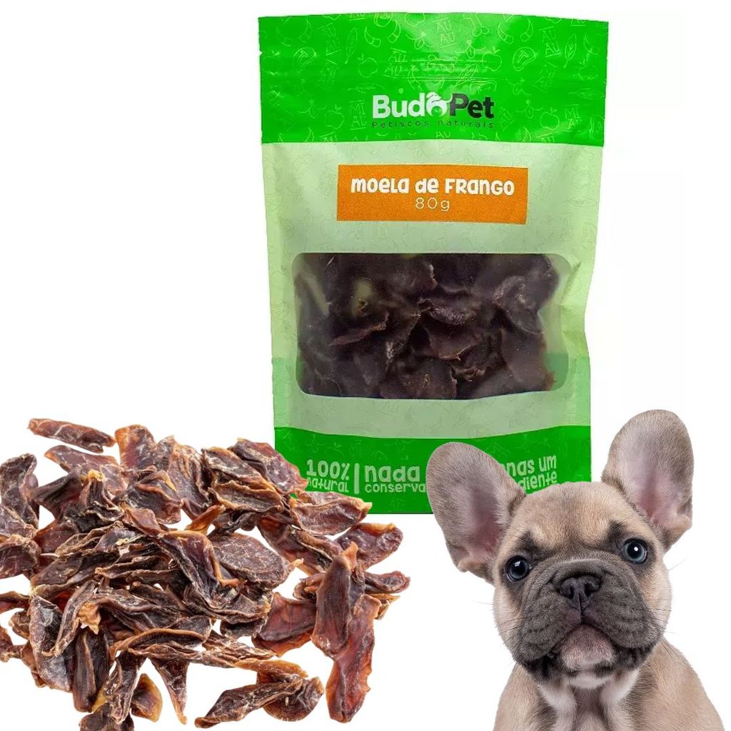 Petisco Natural Para Cães Moela de Frango BudoPet 80g