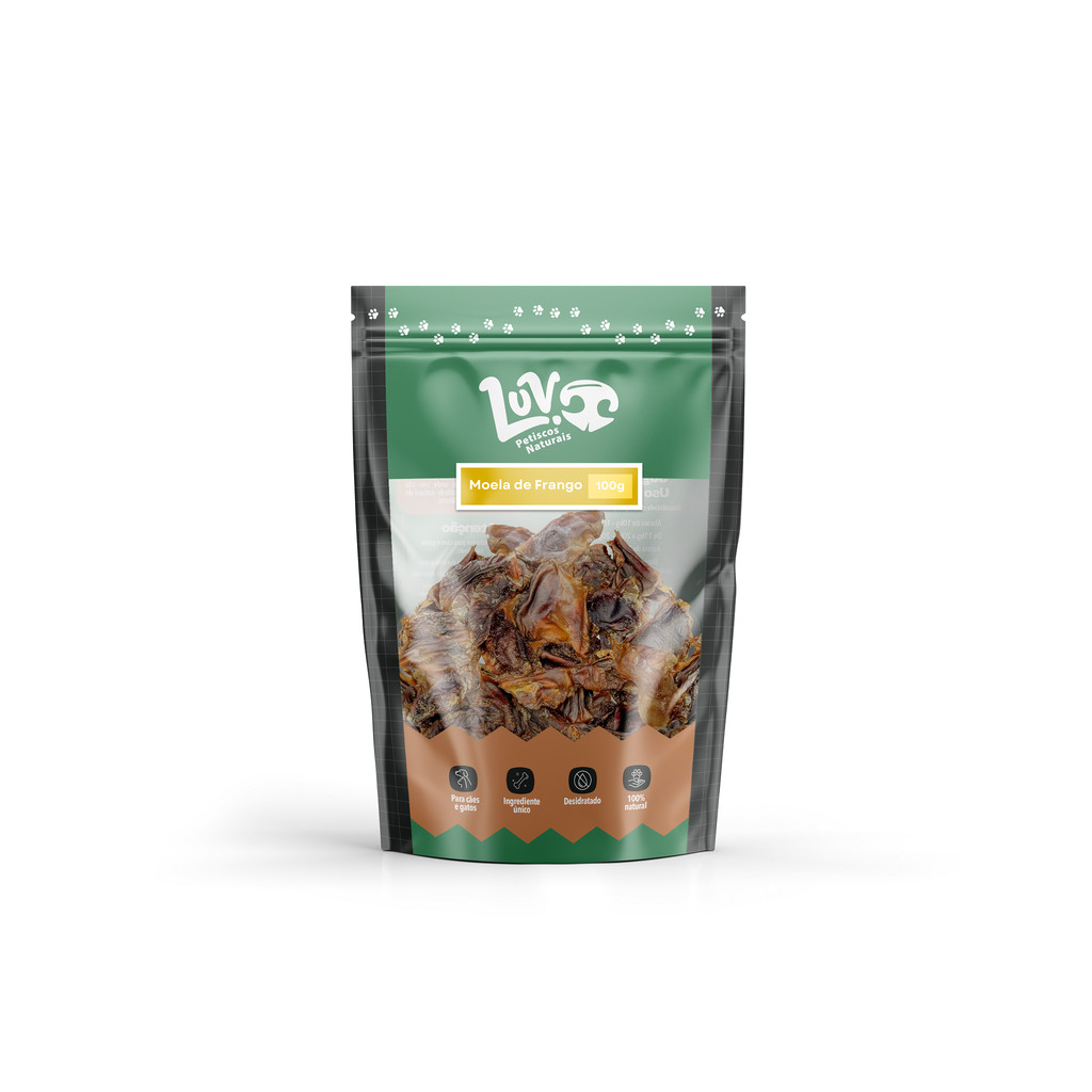 Moela de Frango 100g Petisco Natural para Cães e Gatos