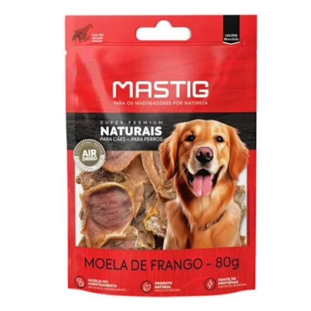 Petisco Natural Moela de Frango para Cães Mastig 80g