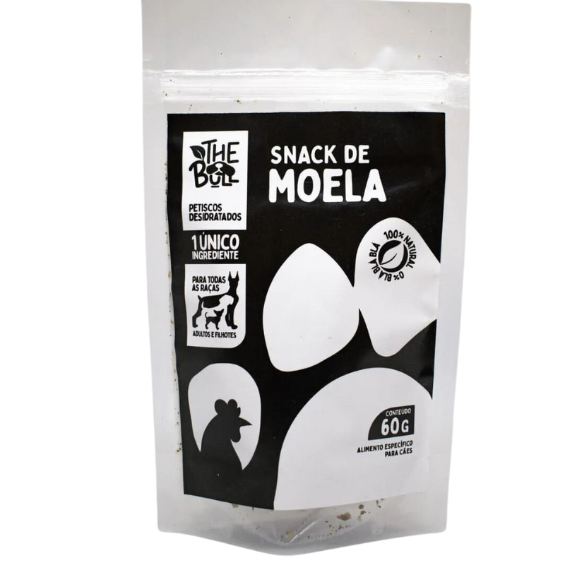 Snack Natural Moela de Frango Desidratado The Bull  Para Cães 60 g
