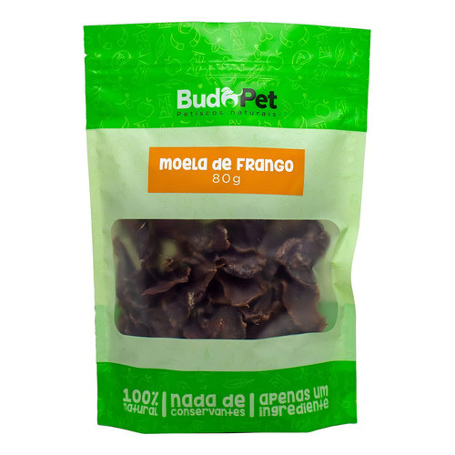 Petisco Natural P/ Cães E Gatos Budopet Moela De Frango 80g