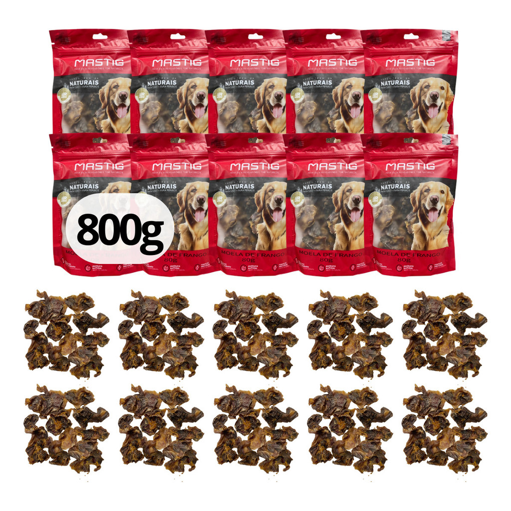 10 Pct Moela De Frango Desidratada Petisco Natural Mastig