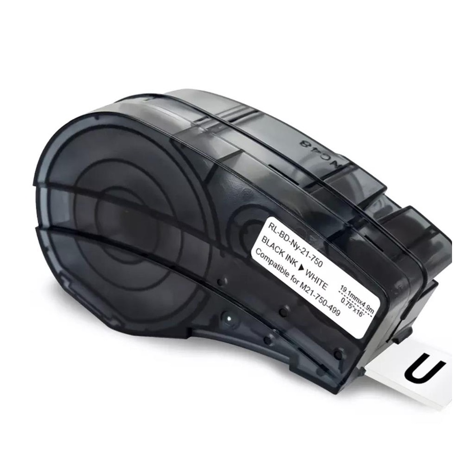 Fita Compativel Brady Branca Nylon 19mm Preta M21-750-499-WT