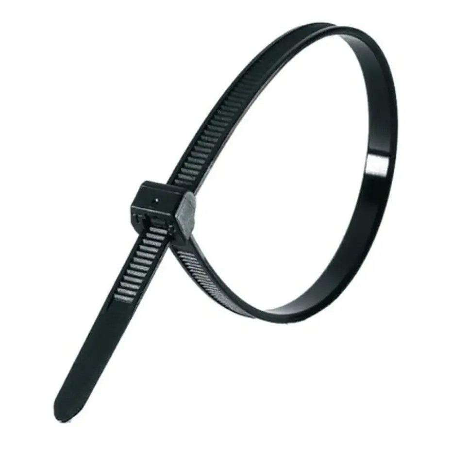 Abraçadeira De Nylon Enforca Gato 150mm x 2,5mm 100 Peças Cinta Plástica Preta Branca