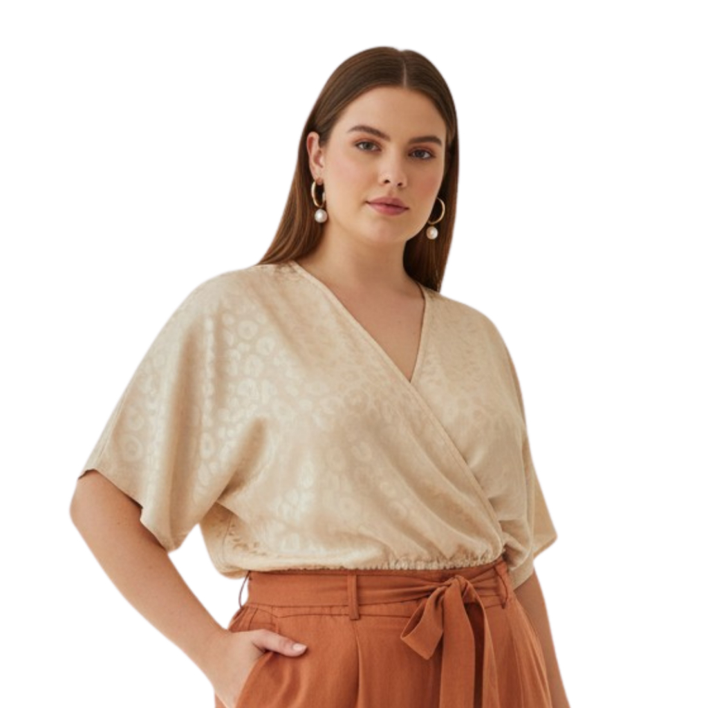 Cropped Jacquard Santin Plus Size