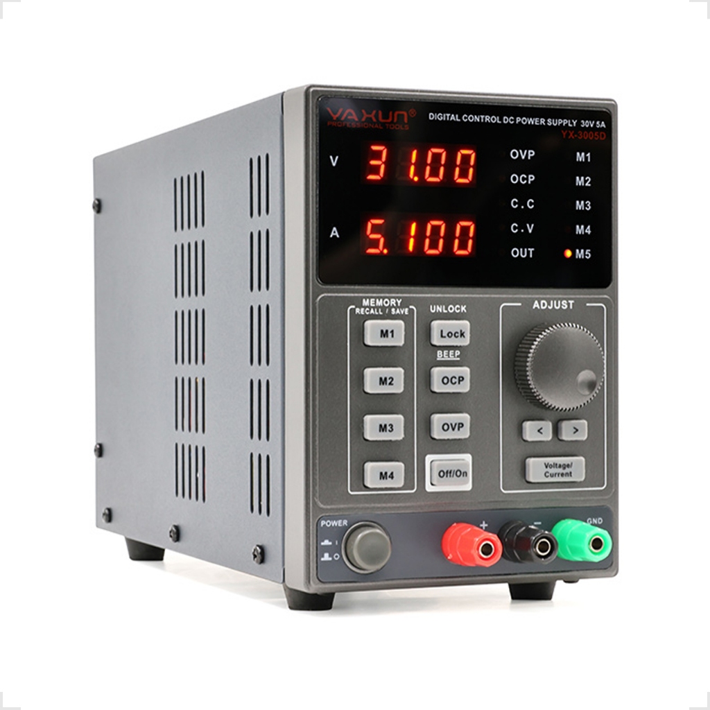 Fonte De Alimentação 110V/220V Bivolt Ajustável 30V 5A 4 Dígitos 150W Yaxun YX-3005D