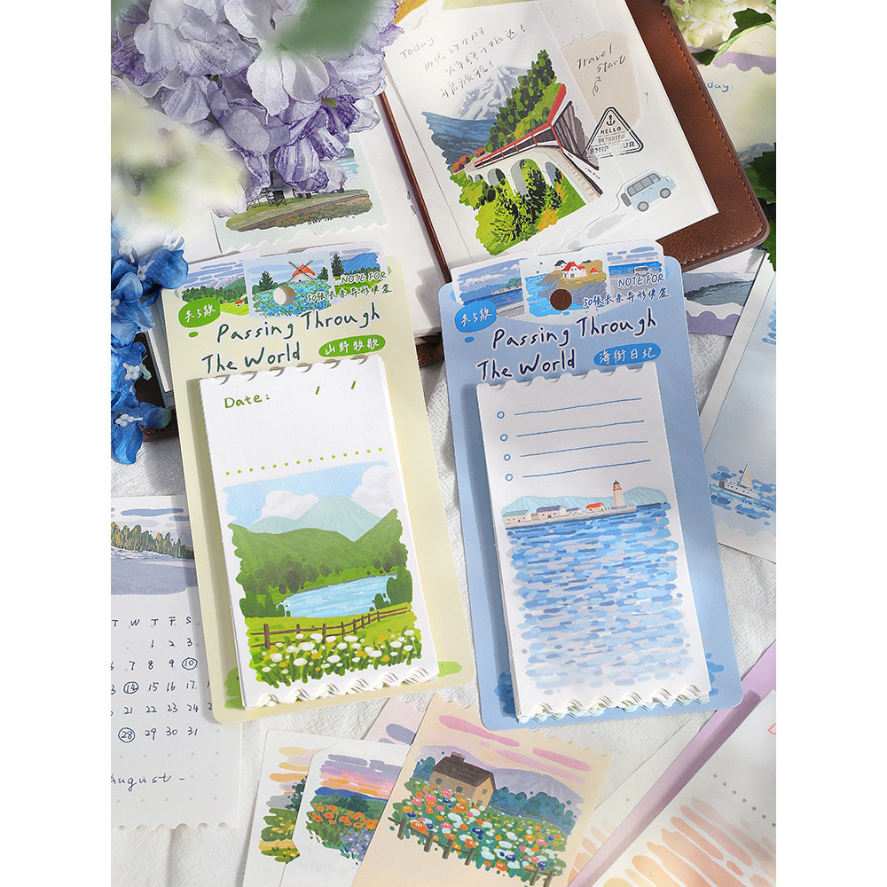 NOTA PARA Todos Passando o Caminho Paisagem Tira Longa Bloco de Notas em Forma Especial Simples ins Cenário Cor Manual M