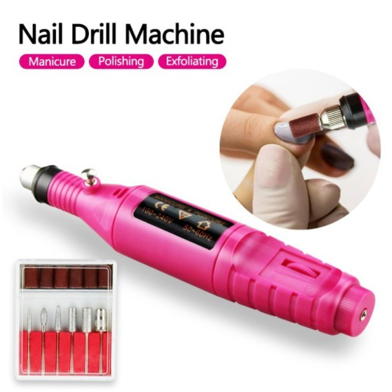 Lixadeira Unha Lixa Elétrica Profissional Bloco Motor Bivolt 110v- 220v Portátil Manicure Motorzinho