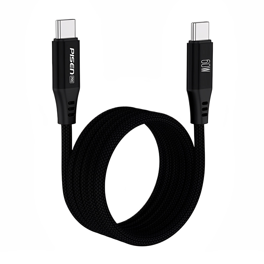 Cabo Usb C para Usb C Pisen Macho Máx. 60W 1Metro Preto