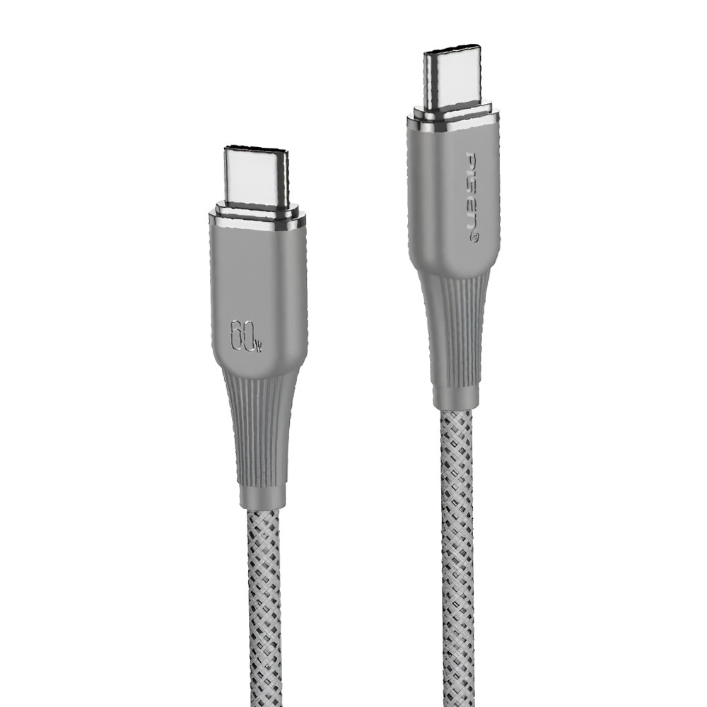 Cabo Usb C para Usb C Pisen Macho Máx. 60W 1Metro Cinza