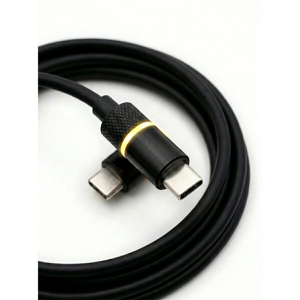 CABO PREMIUM USB TIPO-C PARA TIPO-C 60W TURBO 3A 1 METRO COM LED TOMATE TC-221CC