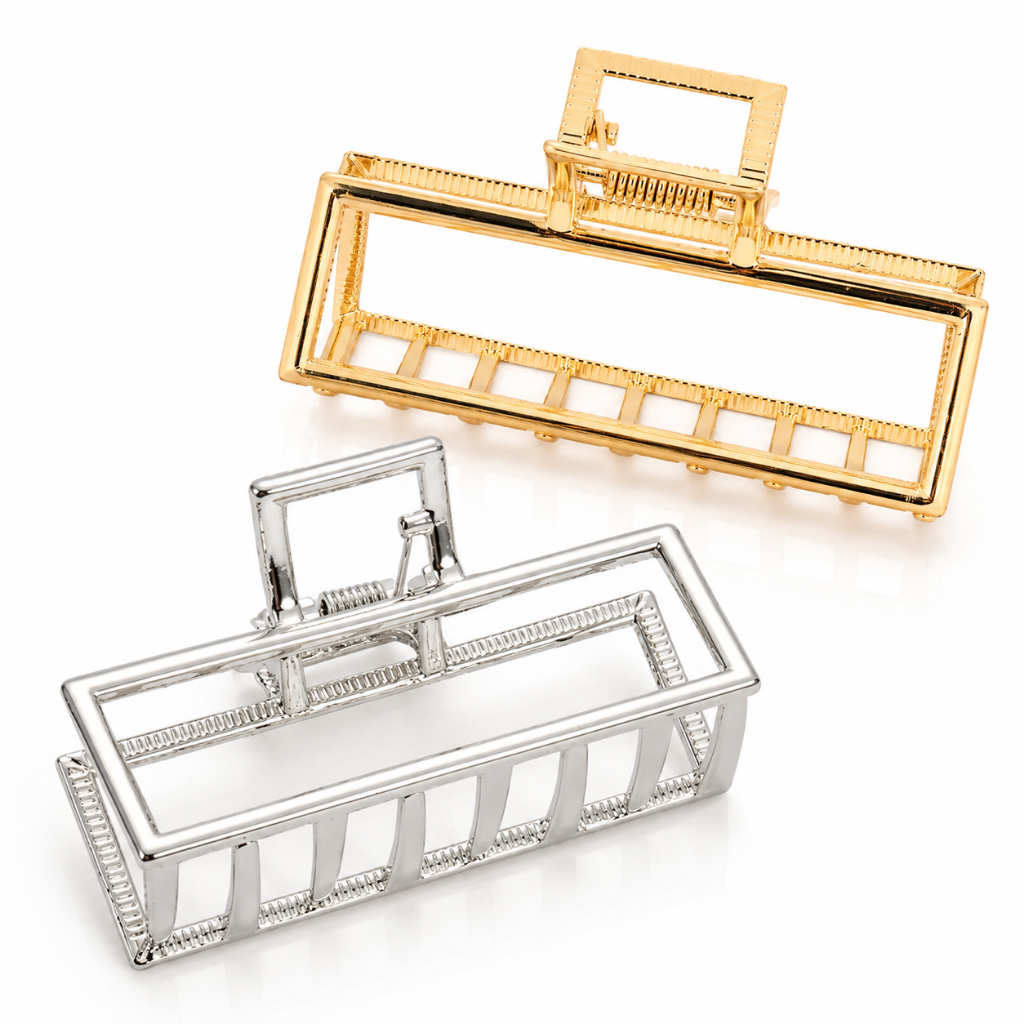 Presilha de Cabelo Feminino Gold Presilhas Gancho Prata/Dourado Metal Chic Prendedor Forte - Mulher Feminina