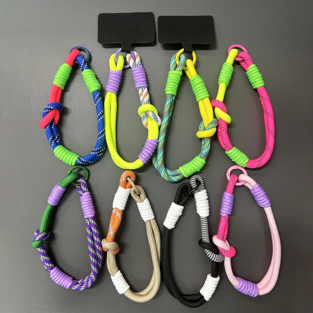 Telefone Celular Coreano Nó Fofo Portátil Anti-Perda Corrente De Pulseira Para Com Corda Colorida Alças Curtas