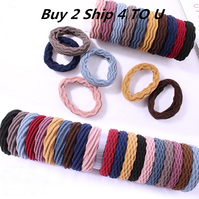 Heheshopcompre 2 A 4 1 Peça De Laço De Cabelo Sem Costura De Alta Elasticidade Versão Coreana De Corda De Cabeça De Grav