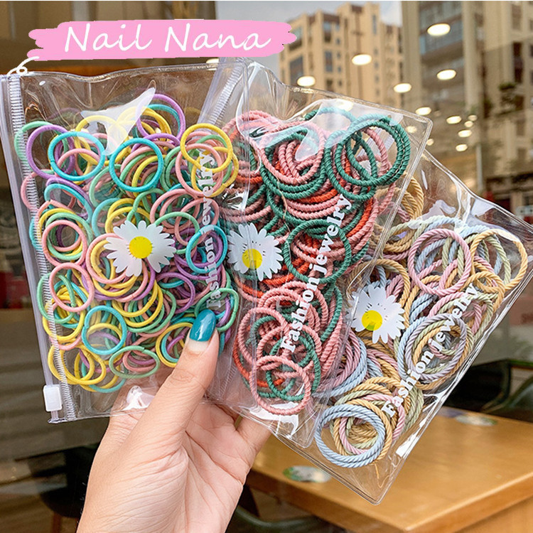 * Nail Nana * 100 Peças De Faixas De Cabelo Para Bebês , Borracha , Não Machucam O , Corda Coreana Crianças