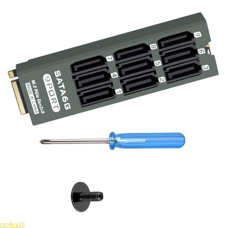 zwinz1 M 2 PCIe Para Placa Expansão SATA3 0 6Gbps 9 Portas Transferência Velocidade Rápida