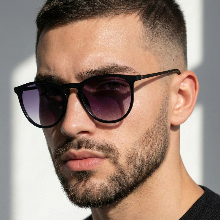 Óculos de Sol Seven Premium Redondo Clássico Retrô Metal uv400 Unissex