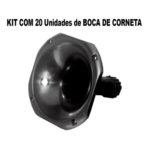 Kit 20 Corneta Bocal Cone Curto Plastico Boca Rosca Driver