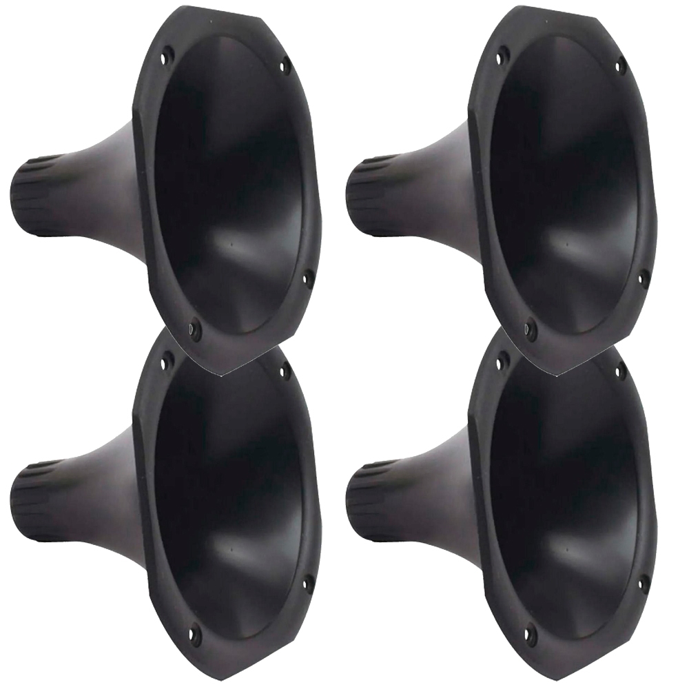 Kit 4 Corneta Bocal Cone Curto Plastico Boca Rosca Driver