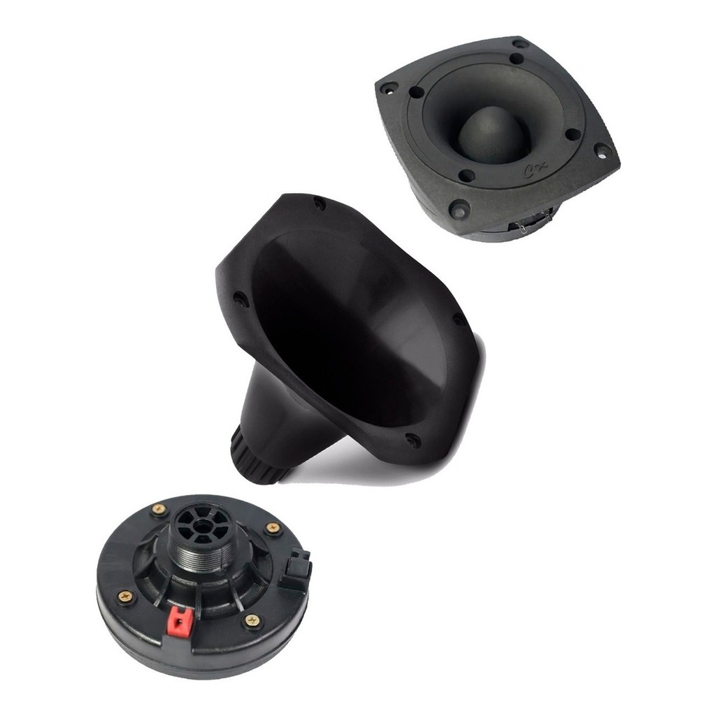 Kit Para Caixa Corneteira 1 Driver Drive + 1 Cone Corneta Bocal + 1 Super Tweeter 200w