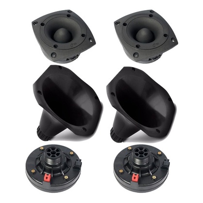Kit 2 Driver + 2 Cornetas Bocal Cone + 2 Super Tweeter Tuiter Champion 400w