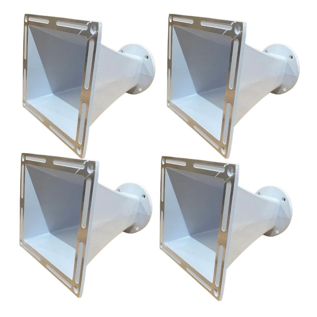 2 PARES CORNETA BOCAL DE ALUMINIO CONE QUADRADO JARRÃO 2 POLEGADAS