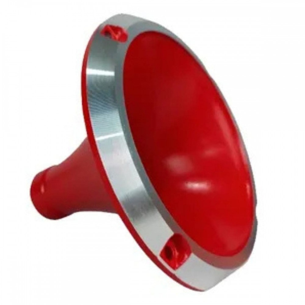 Corneta Cone Curto Rosca Bocal Alumínio Vermelha HL 11-25 Som