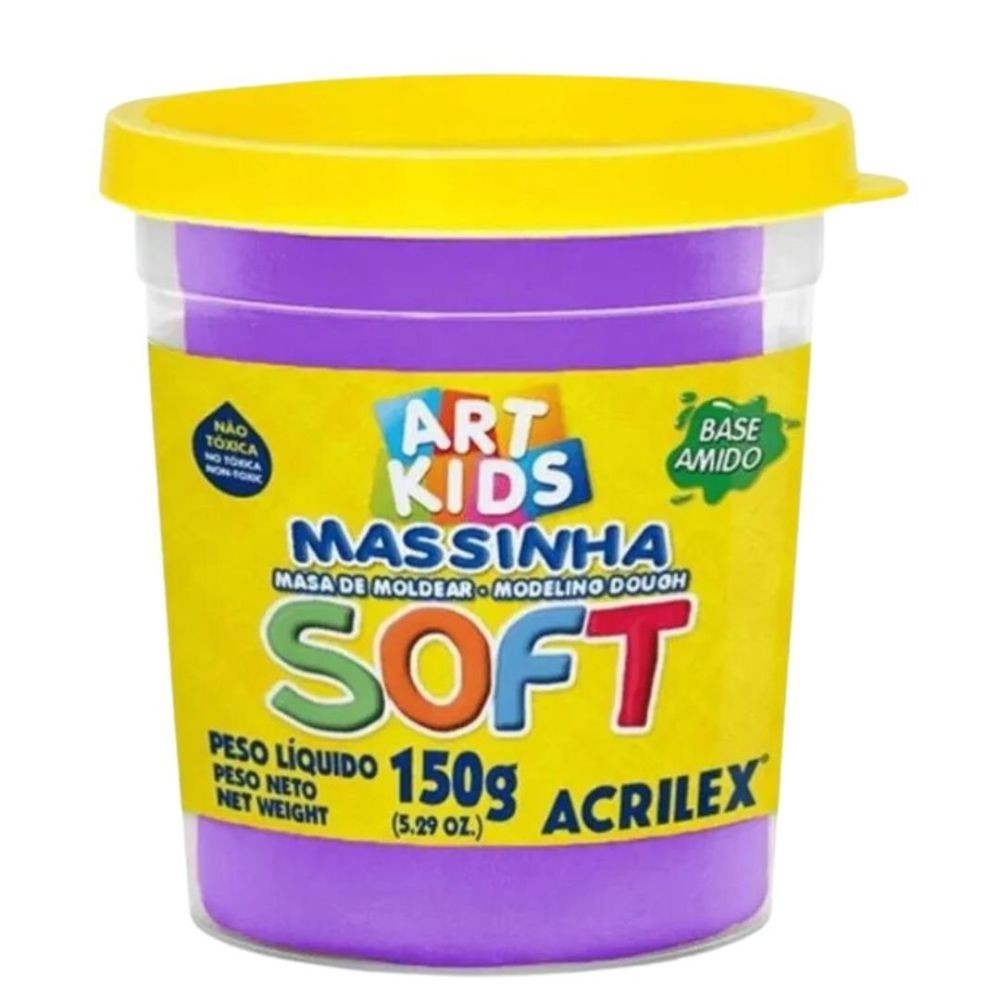 Massinha De Modelar Acrilex Soft Art Kids 150g Violeta