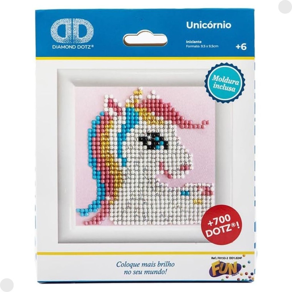 Diamond Dotz Unicórnio Conjunto Artesanato Com 700 Dotz F0153-2 - Fun