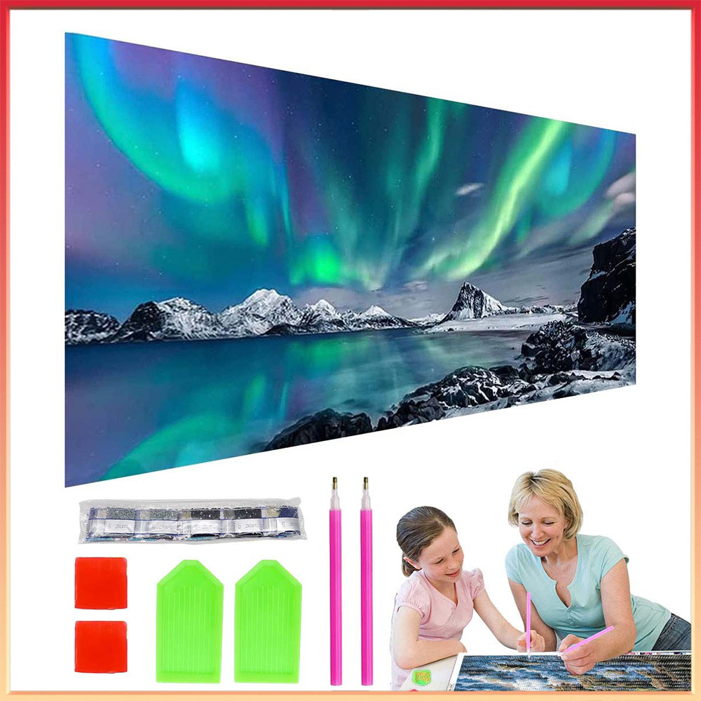 Aurora boreal islandesa Kits pintura diama,para adultos iniciantes DIY 5D Diamond Dotz,decoração parede casa 70 x 40 cm