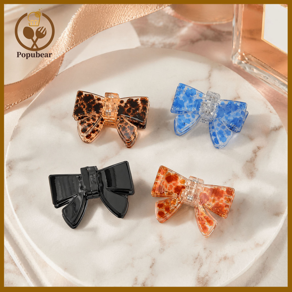 Quick Hairstyle Clip Magnetic Hair Bow Shape with Leopard Pattern – Diy Pin for Easy Half-up Hairstyles Stylish and St