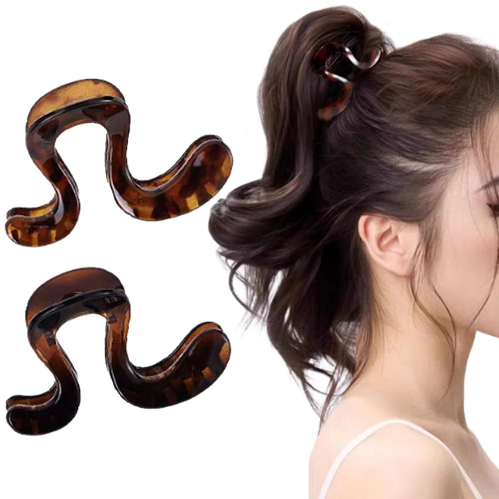 Ouliget High Ponytail Holder Hair Claw Clips,Leopard French Design Strong Hold Hair Jaw Clips,Irregular Acrylic Mini Hai