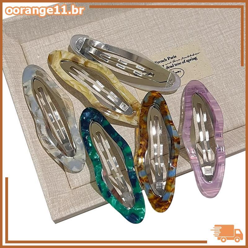 OORAN Leopard Print Gota De Água Grampos De Cabelo Coreano Y2K Mulheres Testa Franja Clipe BR