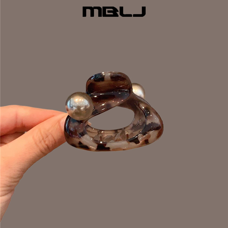 Coreano elegante temperamento grampo de cabelo feminino cabeça traseira tubarão clipe High-End acetato Grab clip leopard