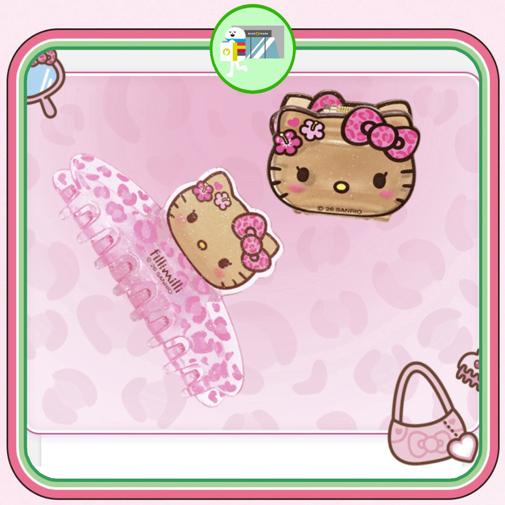 [Hellokitty Leopard Edition] Grampo De Garra De Cabelo 2 Tipos